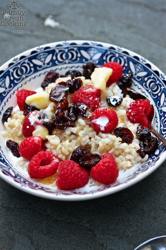 Brown Rice Breakfast Porridge | A delicious twist on oatmeal & hot cereal | MarlaMeridith.com