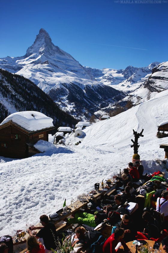 A perfect view of the Swiss Matterhorn from Chez Vrony, in Zermatt, Switzerland | MarlaMeridith.com