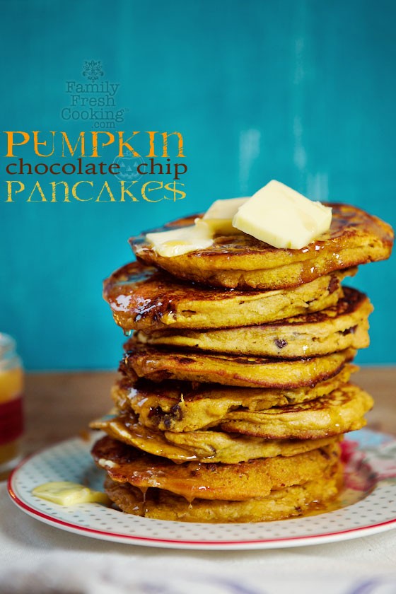 Pumpkin Chocolate Chip Pancakes | MarlaMeridith.com