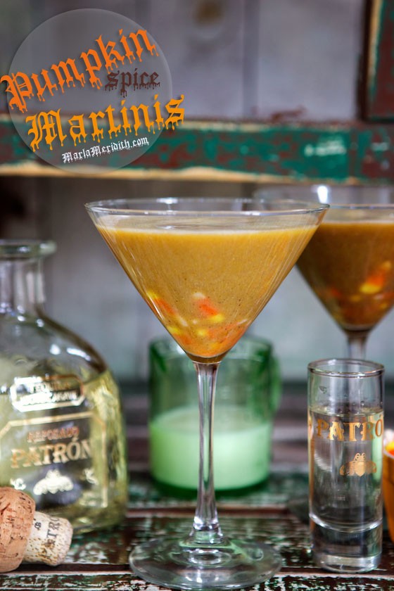 Pumpkin Spiced Martinis Recipe #cocktail #halloween MarlaMeridith.com #recipe