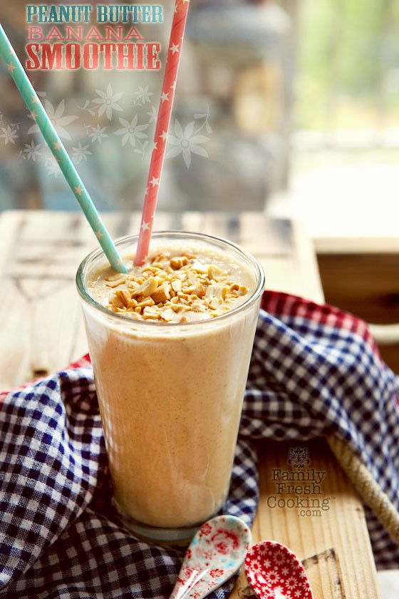 Peanut Butter & Banana Smoothie | Our favorite for breakfast & snacks! MarlaMeridith.com