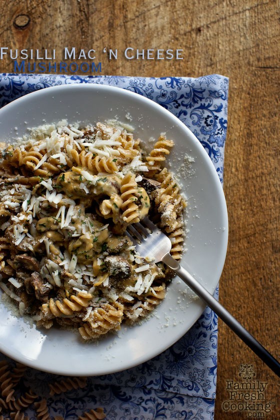Fusilli Mushroom Mac 'n Cheese | Your whole family will LOVE this pasta! MarlaMeridith.com