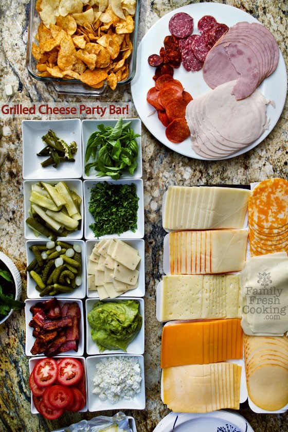 Grilled Cheese Party Bar | Delight guests with made to order creations! MarlaMeridith.com