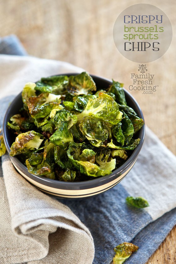 Vegan Crispy Brussels Sprouts Chips, great for snacks and appetizers! | MarlaMeridith.com
