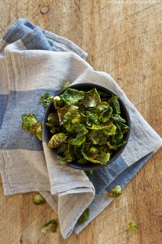Crispy Brussels Sprouts Chips | MarlaMeridith.com