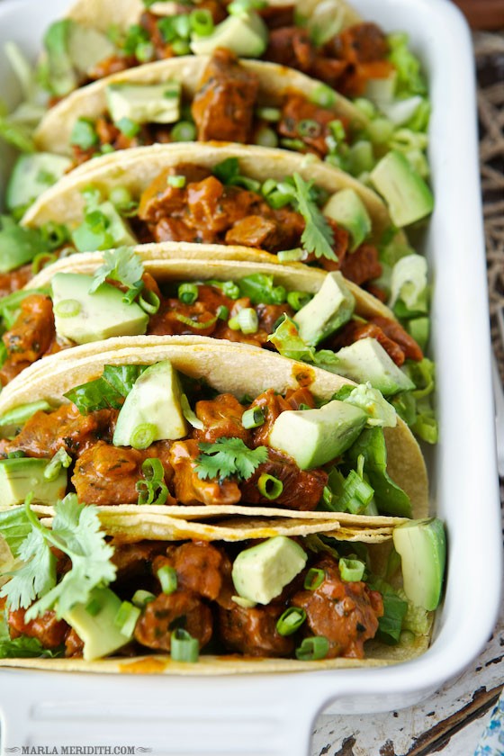 Thai-Mex Steak Tacos. Mix up your favorite ethnic flavors in one dish! The best of thai and mexican are bundled up in our flavor packed steak tacos! MarlaMeridith.com ( @marlameridith )