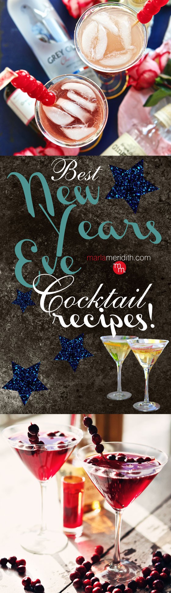 the BEST New Year's Eve Cocktail Recipes from around the web! MarlaMeridith.com