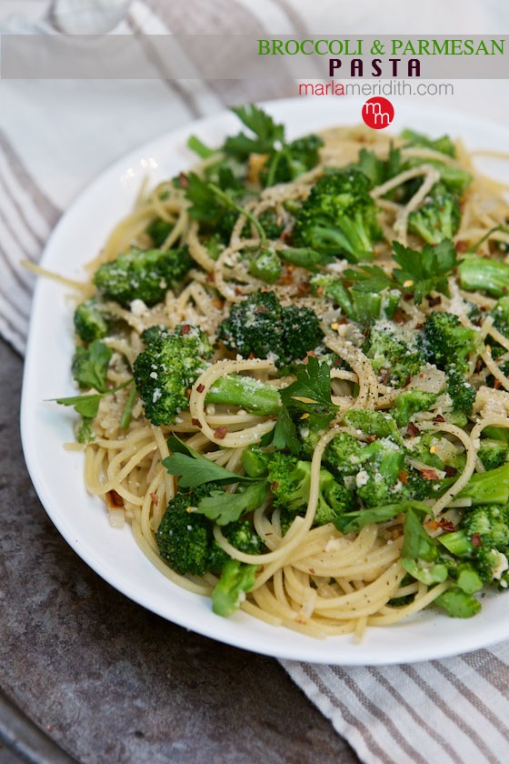 Broccoli & Parmesan Pasta | A great way to get your family to eat their veggies! MarlaMeridith.com