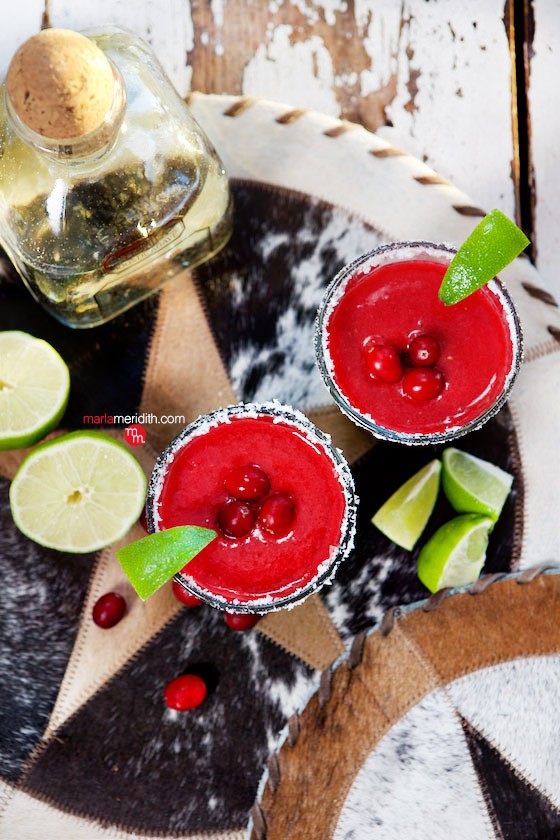 Try these refreshing Cranberry-Raspberry Frozen Margaritas today! Get the recipe on MarlaMeridith.com
