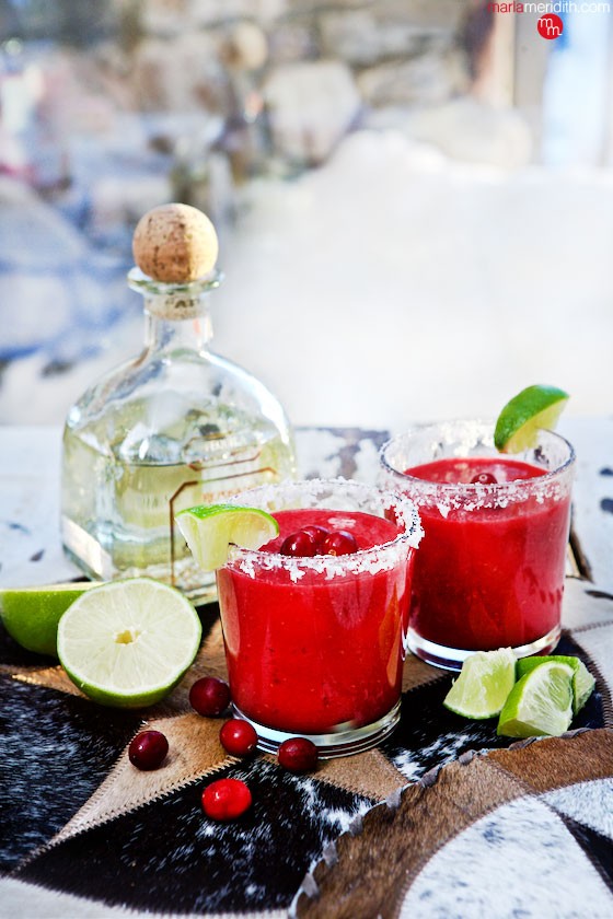 Try these refreshing Cranberry-Raspberry Frozen Margaritas today! Get the recipe on MarlaMeridith.com
