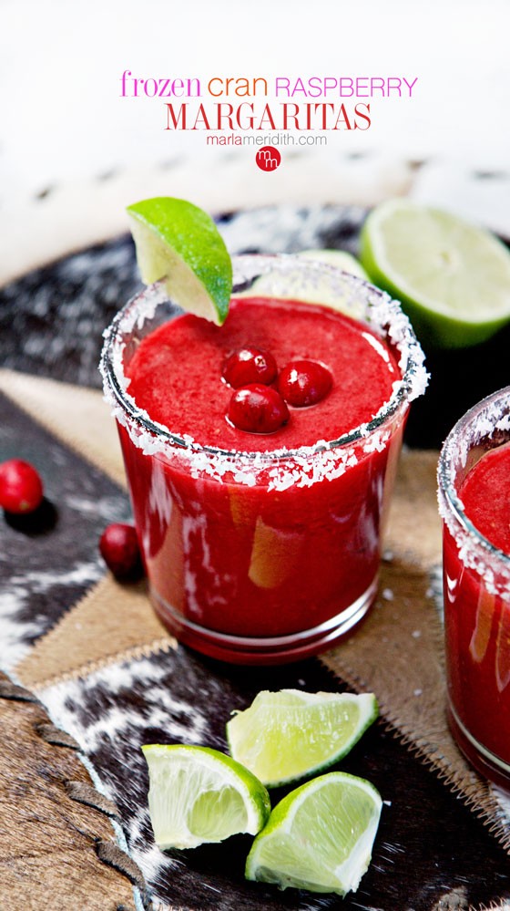 Frozen Cran-Raspberry Margaritas...a refreshing #cocktail perfect for Cinco de Mayo! MarlaMeridith.com ( @marlameridith )