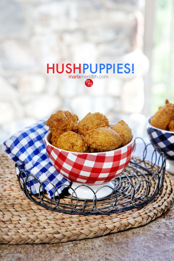 Hush Puppies are the first to go at the table....make a few batches to satisfy all! Get the recipe on MarlaMeridith.com