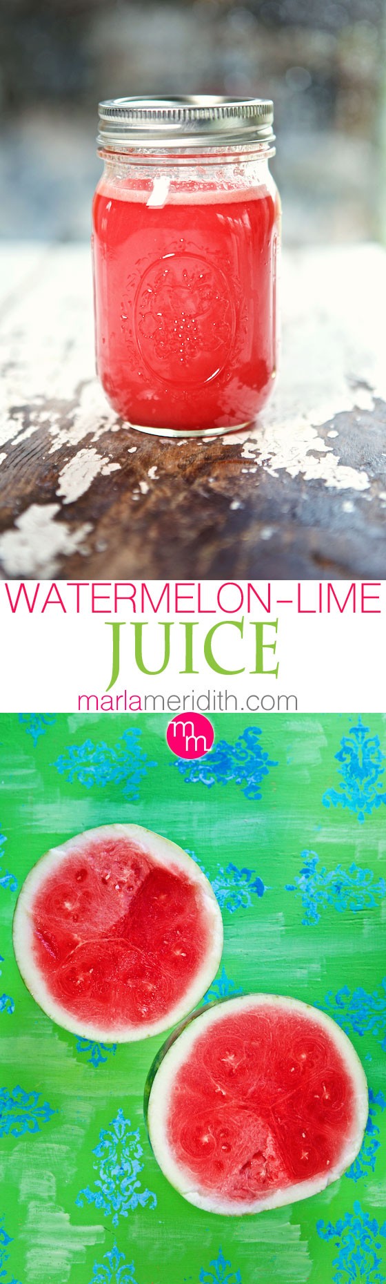 Watermelon Lime Refresher | Make this your signature summer fruit #juice or spike it for a #cocktail | MarlaMeridith.com ( @marlameridith )