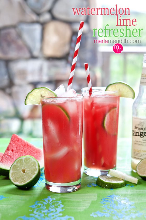 Watermelon Lime Refresher | Make this your signature summer #cocktail | MarlaMeridith.com ( @marlameridith )