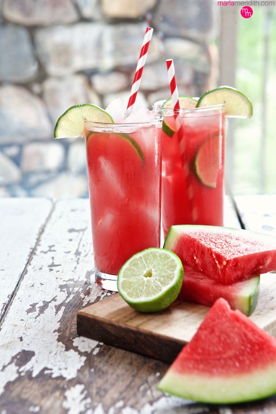 Watermelon Lime Refresher | Make this your signature summer #cocktail | MarlaMeridith.com ( @marlameridith )