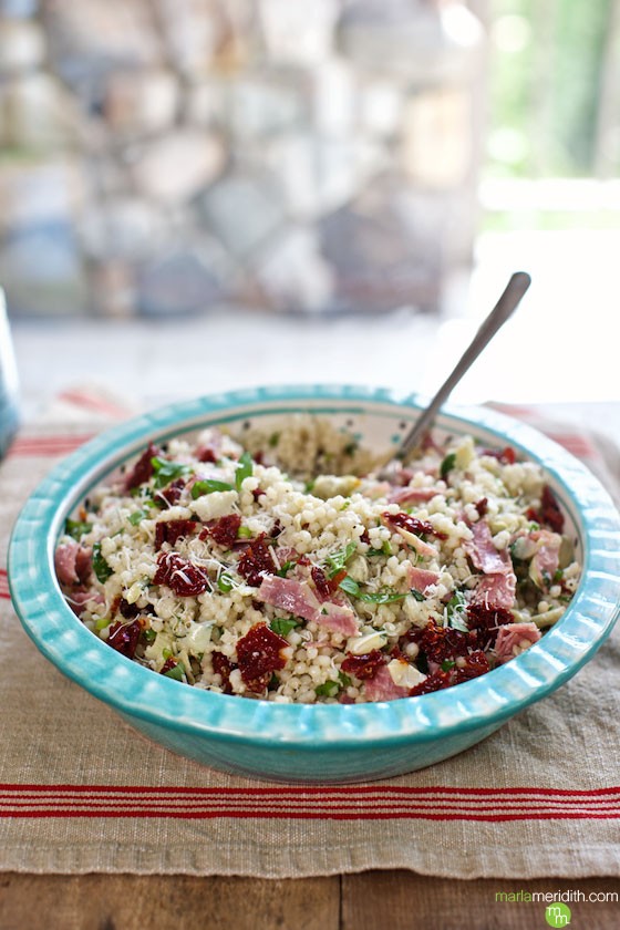 Italian Couscous Salad | Delicious for summer entertaining & family meals! MarlaMeridith.com