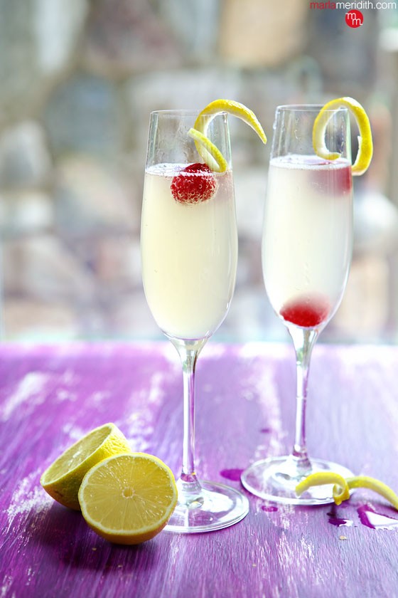 Serve this celebratory French 75 Cocktail recipe, a bubbly treat for any occasion! Great for New Year's Eve or any time you crave a bubbly toast! MarlaMeridith.com