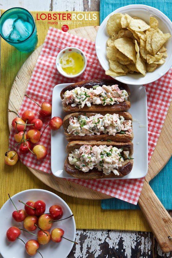 Lobster Rolls are the perfect menu addition to your summer entertaining. Get the recipe on MarlaMeridith.com
