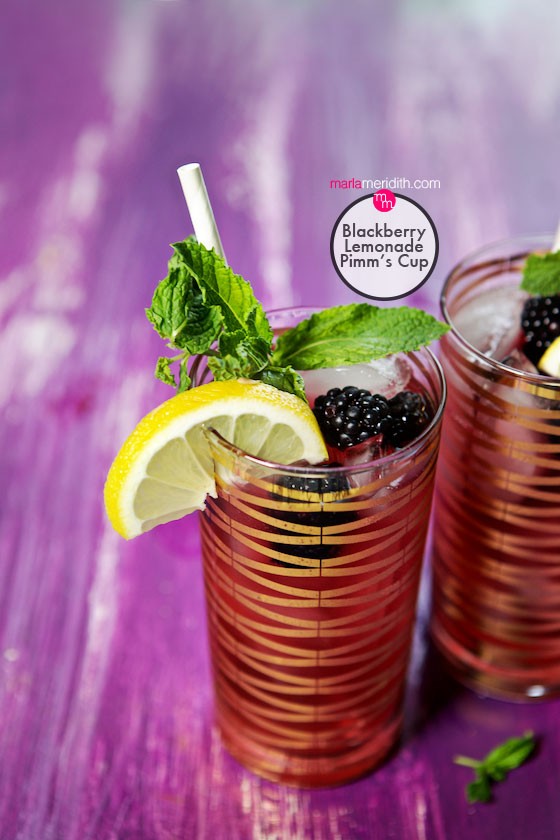 The perfect summer cocktail: Blackberry Lemonade Pimm's Cup! recipe on marlameridith.com