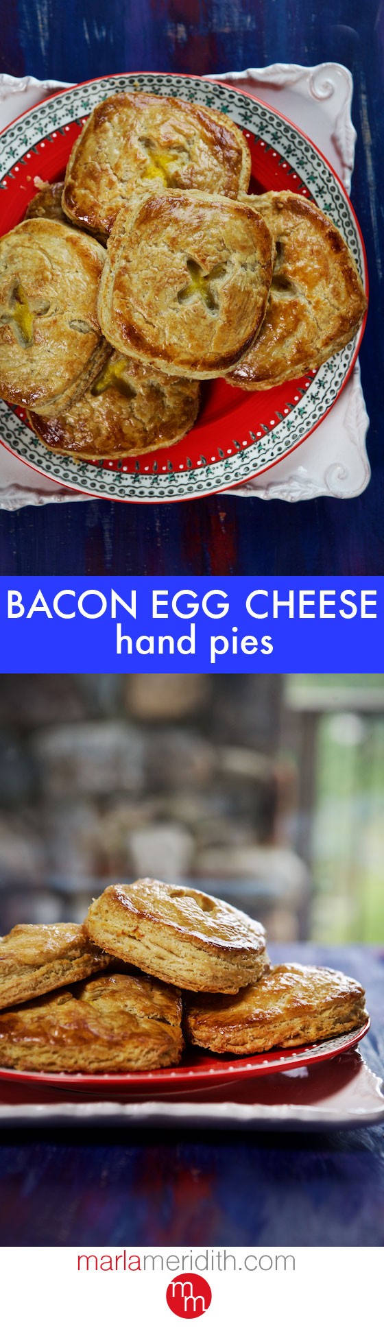 Bacon, Egg & Cheese Hand Pies. This easy & delicious recipe is great for breakfast, brunch & lunch boxes! MarlaMeridith.com ( @marlameridith )