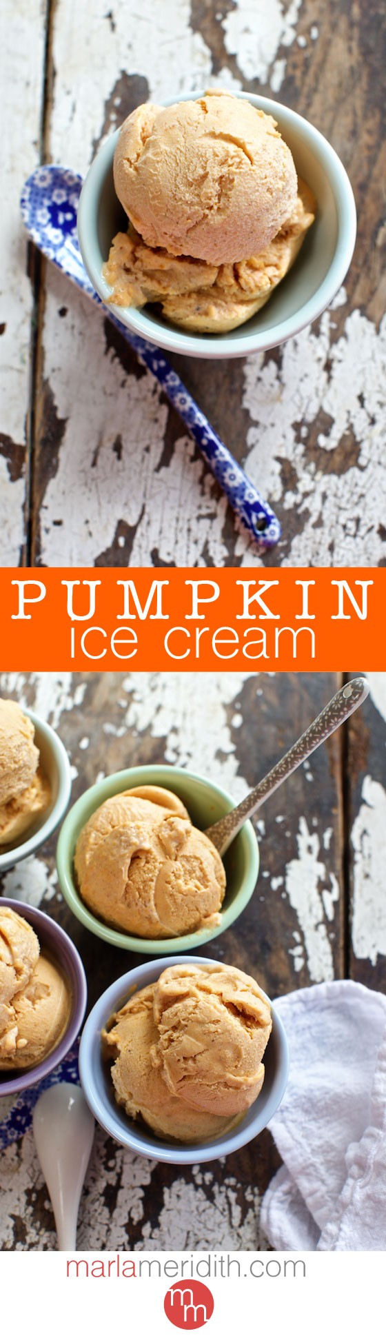 Pumpkin Ice Cream | This dessert recipe is bursting with fall flavors! MarlaMeridith.com ( @marlameridith )