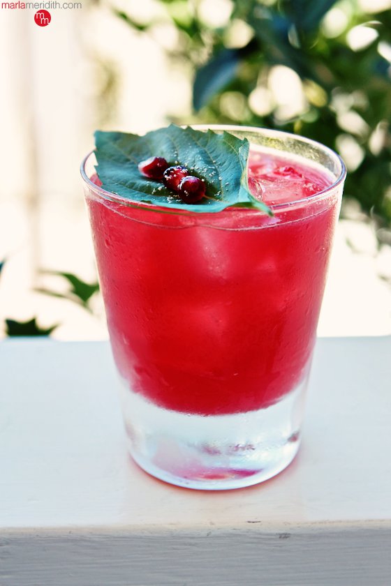 Pomegranate Basil Margarita recipe is the must have #cocktail for your festive holiday celebrations! MarlaMeridith.com ( @marlamerdith )