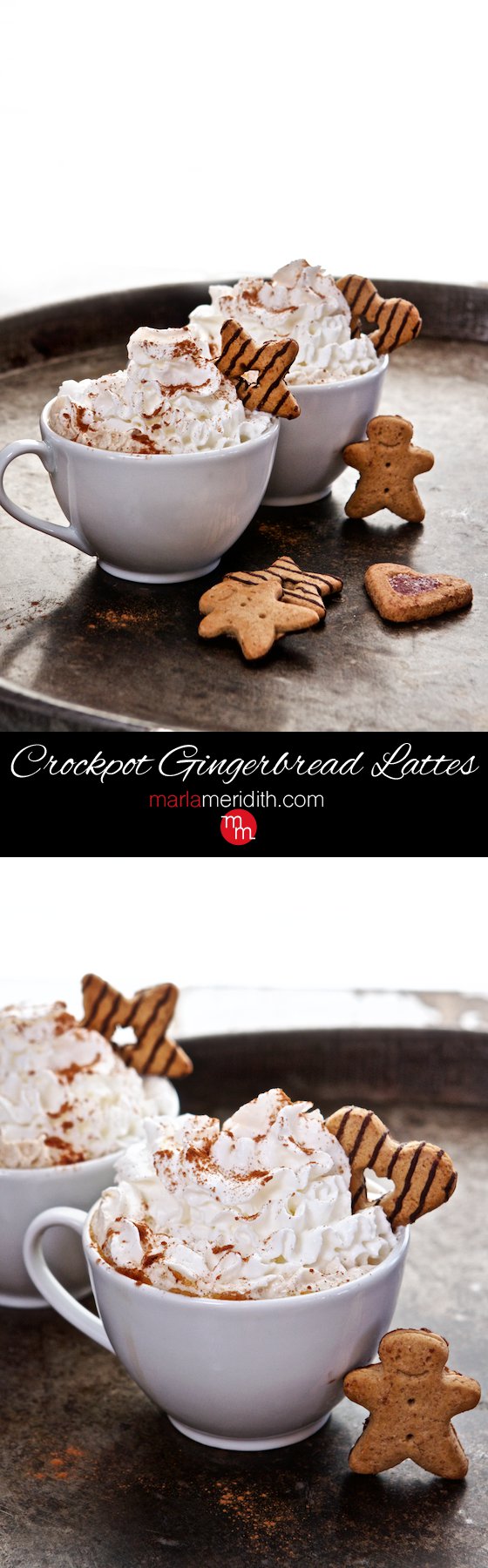 Crockpot Gingerbread Lattes Recipe, will warm you up on the chilliest days. Spike with rum or whiskey for happy hour! MarlaMeridith.com ( @marlameridith )