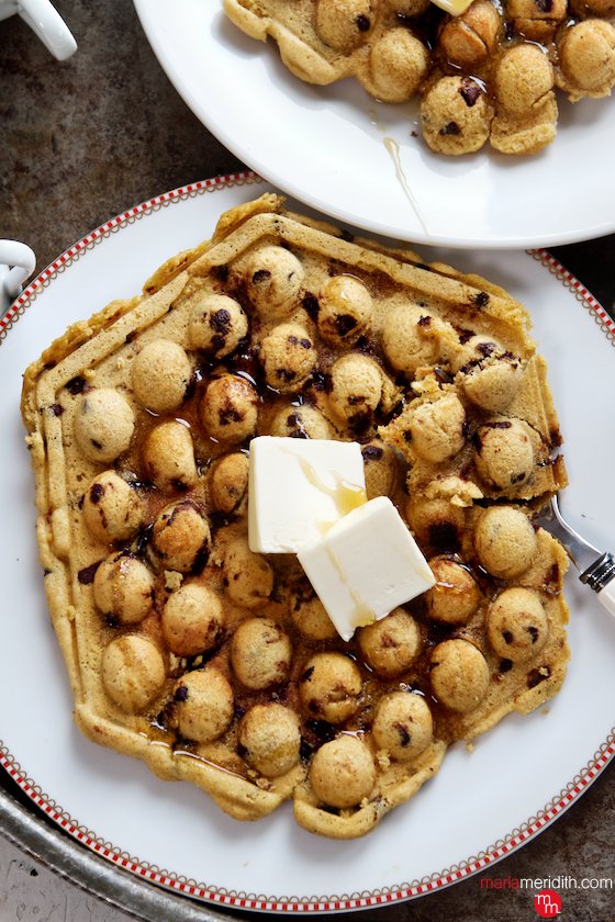 Chocolate Chip Cornbread Waffles your family will LOVE this recipe, especially chocolate lovers! MarlaMeridith.com ( @marlameridith ) #recipe #breakfast