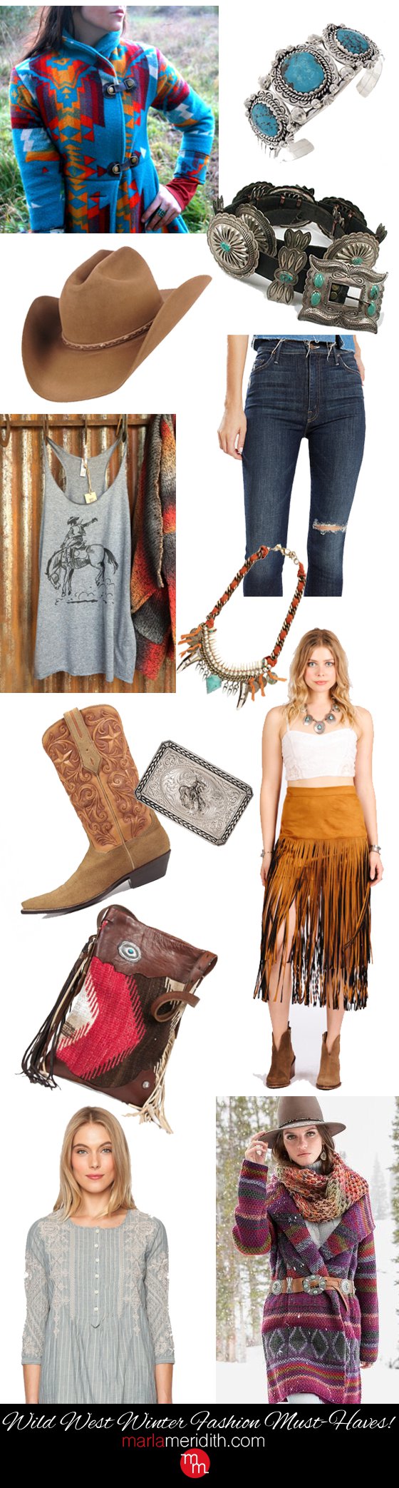 HOT & CHIC Wild West Winter Fashions worn in Telluride Colorado & famous ski towns everywhere! Great for Apres ski MarlaMeridith.com ( @marlameridith )