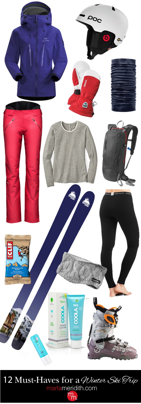 12 Must-Haves for a Winter Ski Trip. With these great items you will stay warm, dry, fashionable & HAPPY! MarlaMeridith.com ( @marlameridith ) 