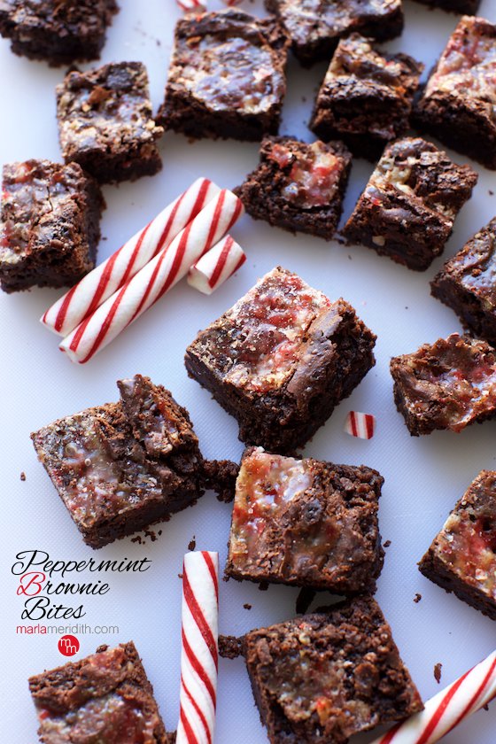 Our Peppermint Brownie Bites are everything your sweet teeth need this holiday season! MarlaMeridith.com ( @marlameridith ) #recipe #baking