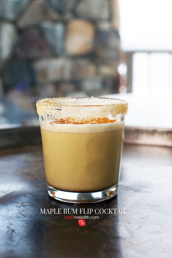 Try this Maple Rum Flip Cocktail recipe today! It's the perfect blend of winter flavors! MarlaMeridith.com ( @marlameridith )
