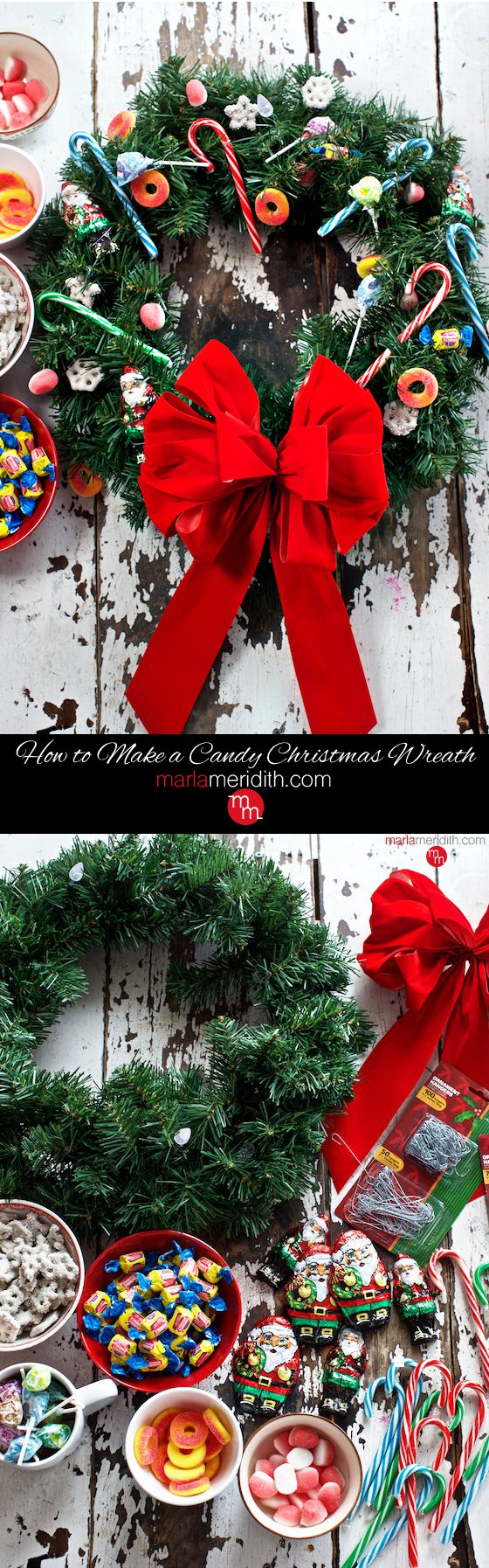 Looking for fun holiday #crafts to make with the kids? Here's How to Make a Candy Christmas Wreath on MarlaMeridith.com ( @marlameridith )