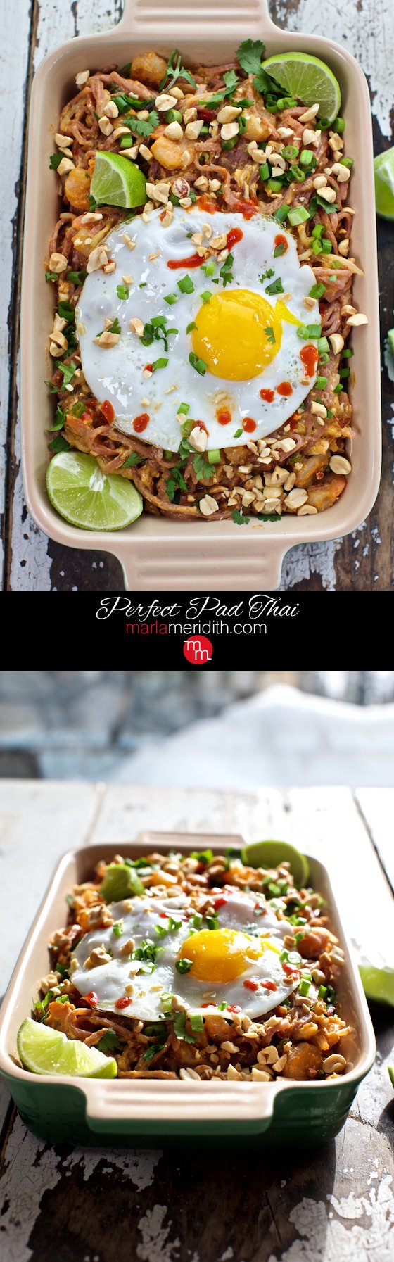 This Perfect Pad Thai recipe is the BEST meal for busy week nights! MarlaMeridith.com ( @marlameridith )