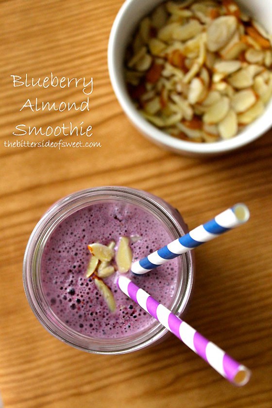 Blueberry Almond Smoothie by The Bitter Side of Sweet | Featured on MarlaMeridith.com ( @marlameridith )