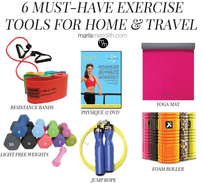 6 Must-Have Exercise Tools for Home & Travel | Stay fit no matter where you are! MarlaMeridith.com ( @marlameridith )