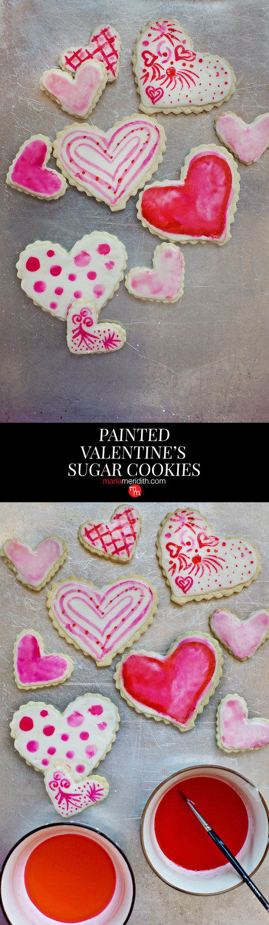 Painted Valentine's Sugar Cookies. Decorate with all kids of fun designs! MarlaMeridith.com ( @marlameridith 0