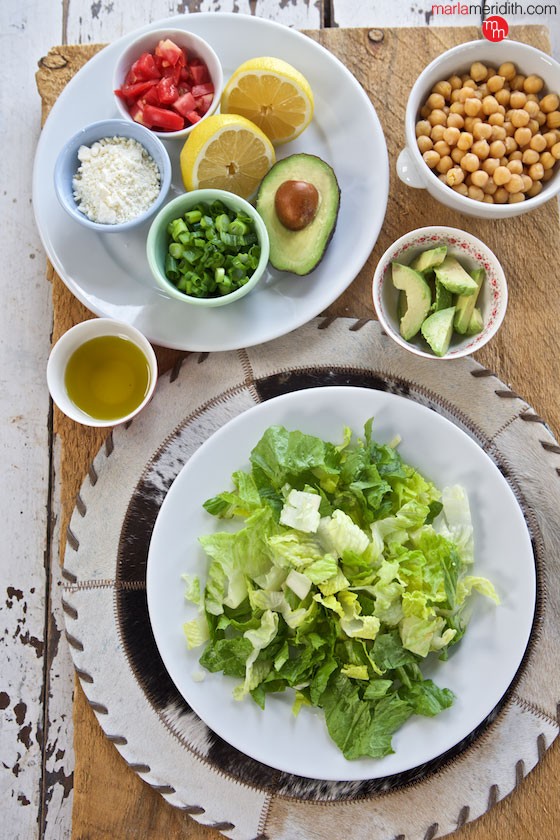 Chickpea Green Salad, great for #meatlessmonday MarlaMeridith.com ( @marlameridith )