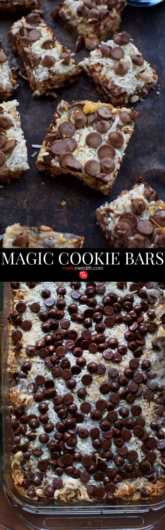 Magic Cookie Bars #recipe. Satisfy sweet teeth with the best #dessert ever! MarlaMeridith.com ( @marlameridith )