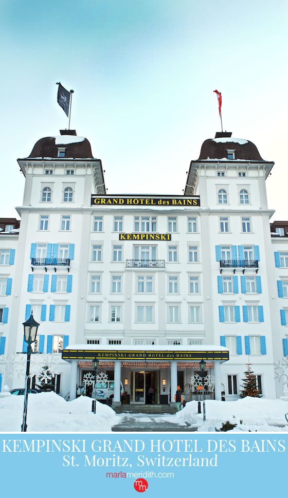 Tour exquisite luxury at the Kempinski Grand Hotel des Bains in St. Moritz, Switzerland. MarlaMeridith.com ( @marlameridith )