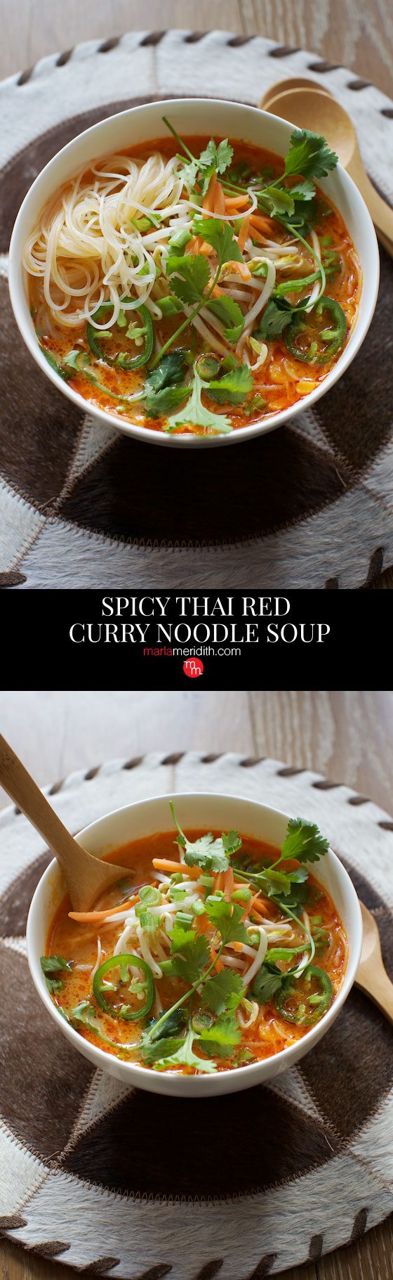 Spicy Thai Red Curry Noodle Soup #recipe. Best #soup you will ever eat! Kid approved too. #vegan #glutenfree MarlaMeridith.com ( @marlameridith )