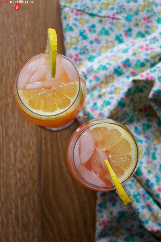 Soak up summer with these sips! SUMMER SUN TANGERINE WINE SPRITZERS #cocktail #recipe MarlaMeridith.com ( @marlameridith )