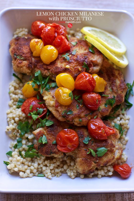 Winner winner chicken dinner! Add this LEMON CHICKEN MILANESE WITH PROSCIUTTO to your weeknight recipe rotation! MarlaMeridith.com ( @marlameridith )