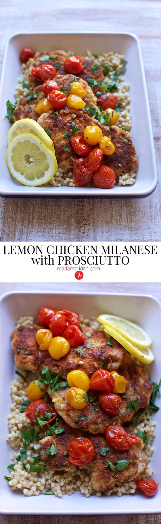 Winner winner chicken dinner! Add this LEMON CHICKEN MILANESE WITH PROSCIUTTO to your weeknight recipe rotation! MarlaMeridith.com ( @marlameridith )