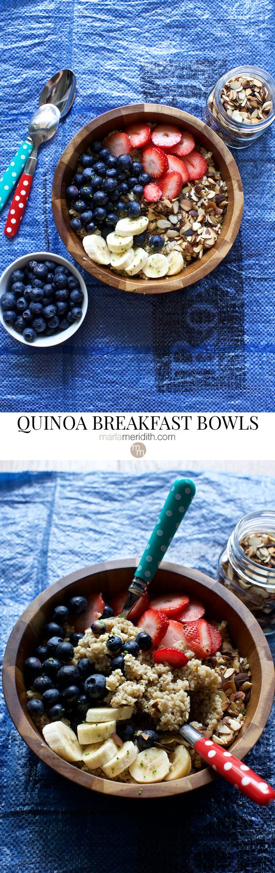 Quinoa Breakfast Bowls. Our favorite gluten-free breakfast recipe! MarlaMeridith.com ( @marlameridith )