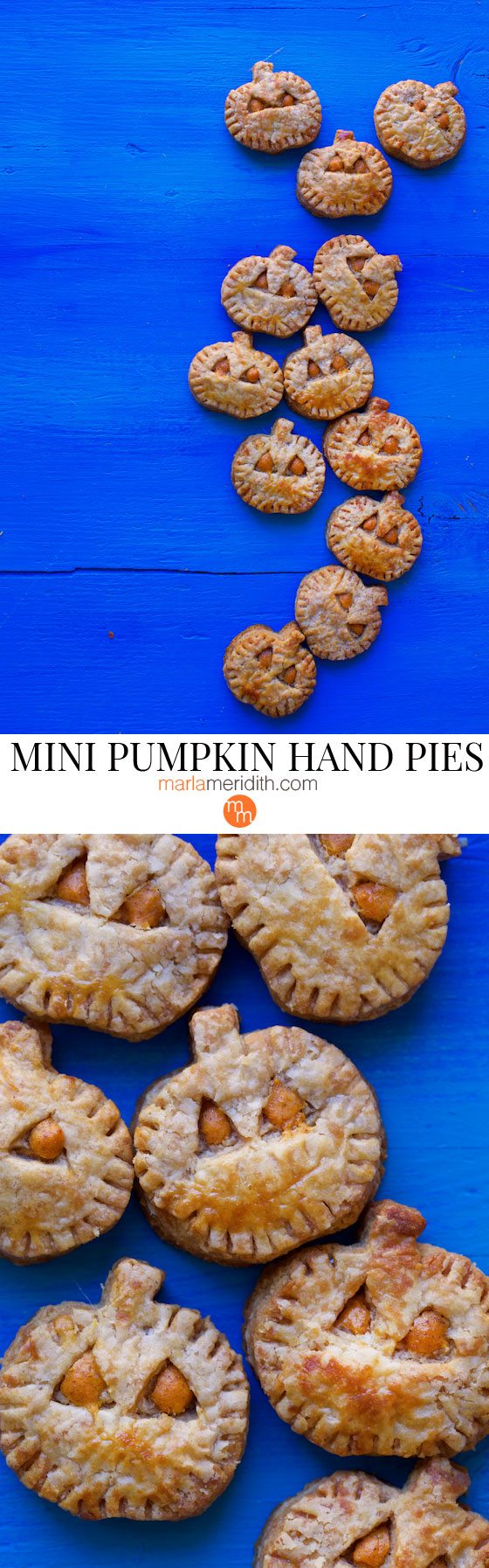These Mini Pumpkin Spice Hand Pies are perfect for breakfast, coffee time & the holidays! MarlaMeridith.com ( @marlameridith )#recipe #baking #pumpkin