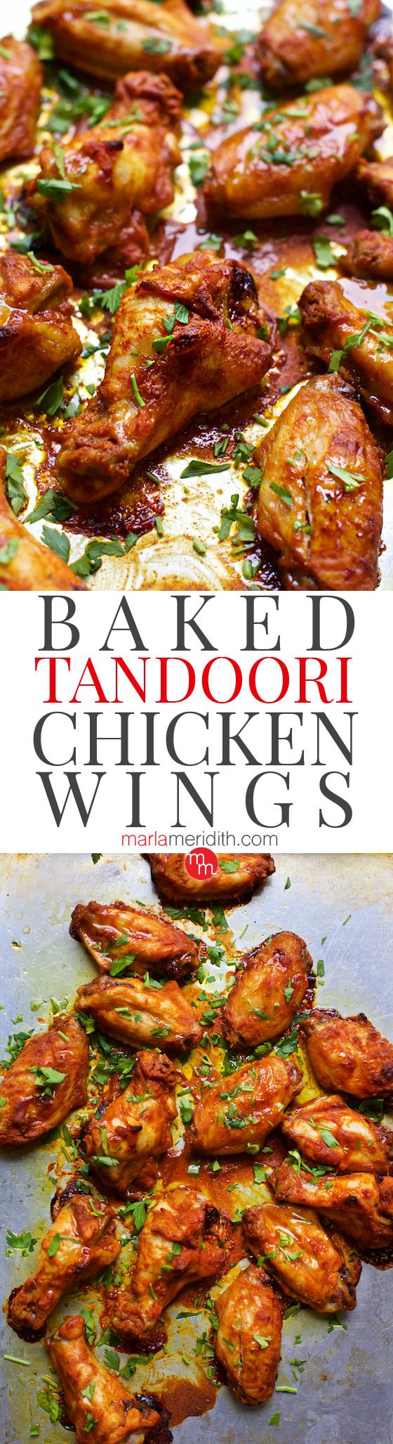 Baked Tandoori Chicken Wings are a super flavorful appetizer! Get the #recipe at MarlaMeridith.com ( @marlameridith )