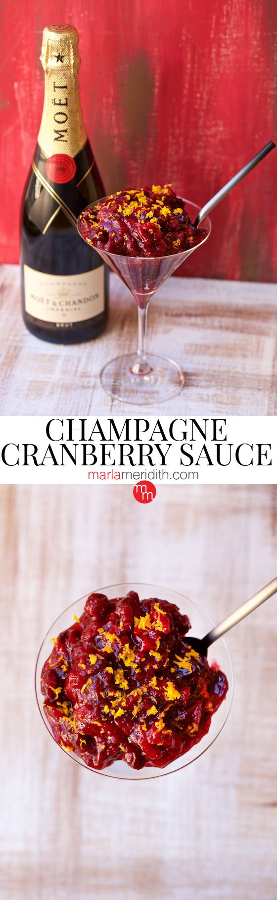 Champagne Cranberry Sauce recipe! You need this at your holiday table! MarlaMeridith.com ( @marlameridith )