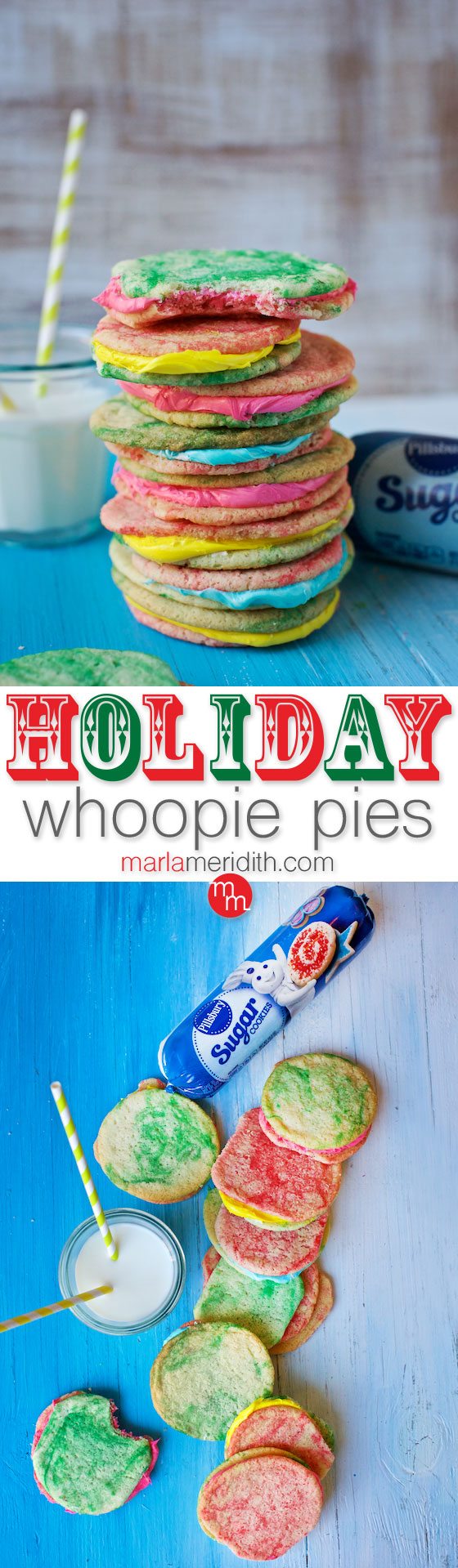 Holiday Whoopie Pies, a super easy treat to make for the holidays! @pillsbury #ItsBakingSeason MarlaMeridith.com ( @marlameridith )
