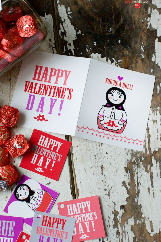 You're a Doll! DIY Valentine's Printables, surprise your loved ones! MarlaMeridith.com ( @marlameridith )